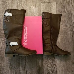 Shoe Dazzle Tassy Brown Boots